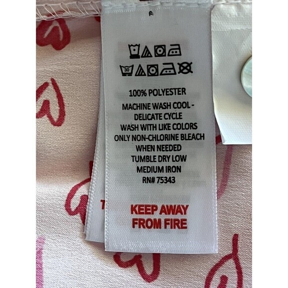 Joie All Over Heart Novelty Print Button Up Long Sleeve Pajama Top  M - Picture 6 of 8